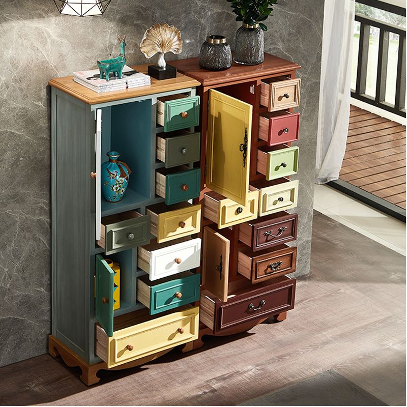 Wood Combo Dresser Traditional Style Vertical Chest for Bedroom