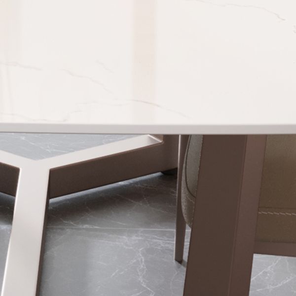 5/7 Pieces Glam Sintered Stone Top White Dining Set for Home