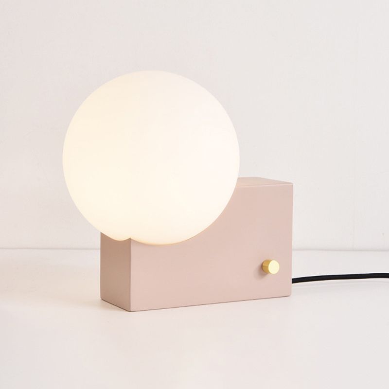 Modern Style Table Lamp 1-Light Desk Light with Glass Shade for Living Room