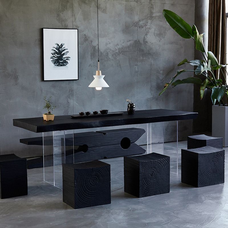 Modern Black in Pine Dining Table Specialty Dining Table for Kitchen
