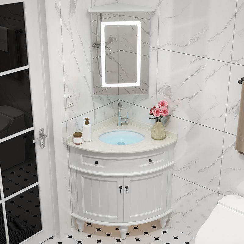 Modern Style Bathroom Sink Vanity Freestanding Vanity with Mirror