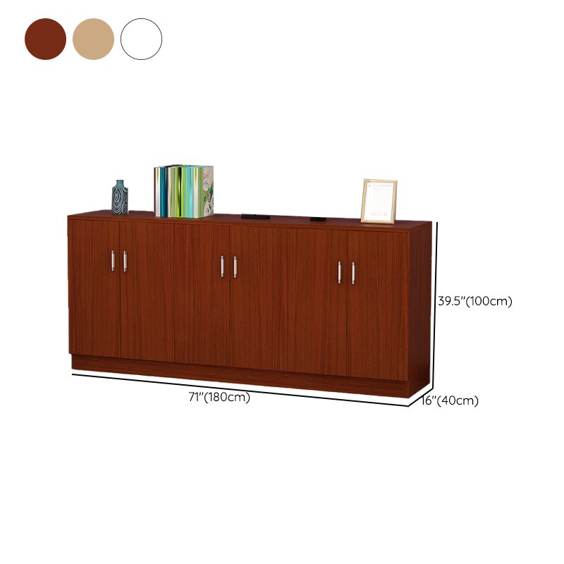 Contemporary Style Sideboard Brown Engineered Wood Server with Adjustable Shelves