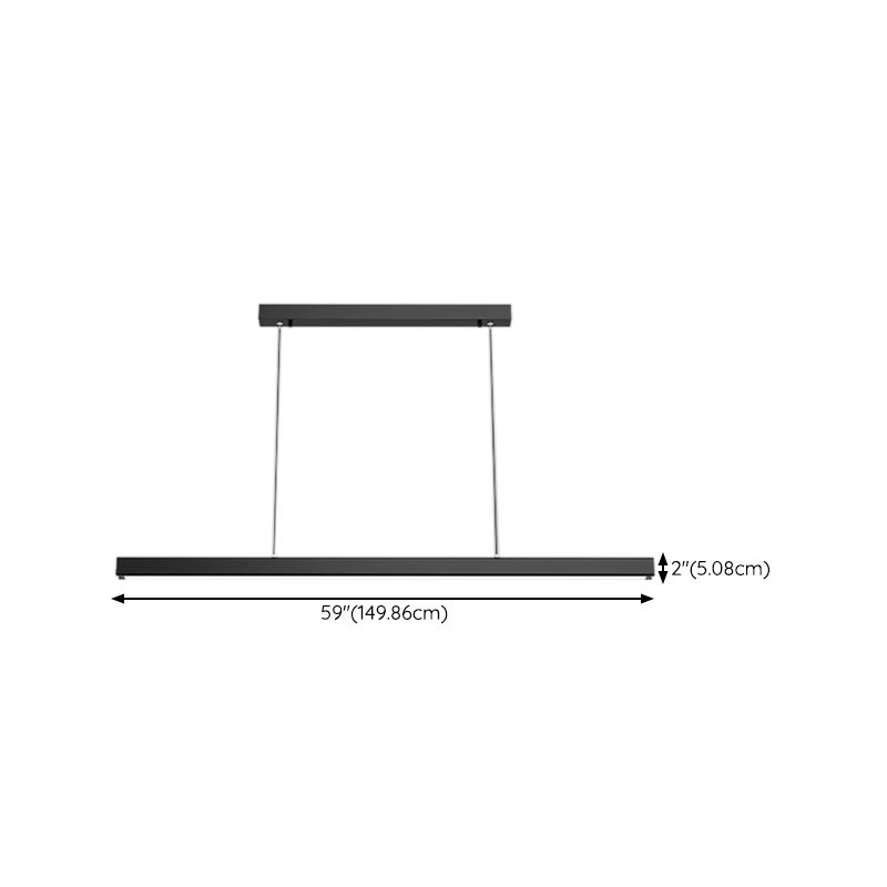 Modern Line Shape Chandelier Lighting Fixtures Metal Hanging Lamp Kit in Black