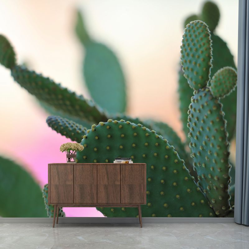 Green Cactus Wall Mural Decal Modern Living Room Wall Decor, Waterproof