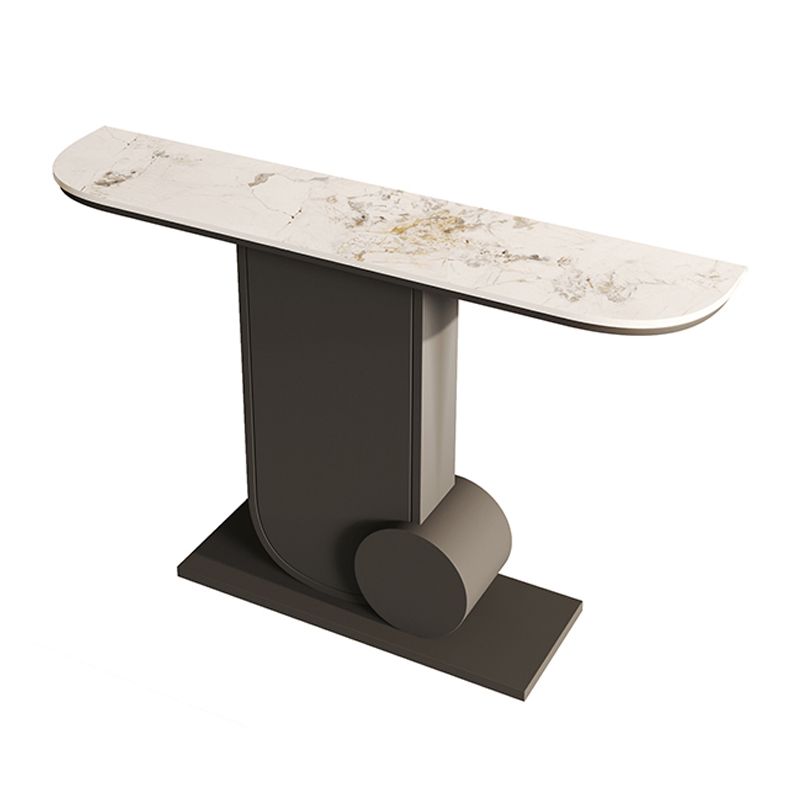 33.46" Tall Hall Accent Table Modern Stone Console Table with 1 Shelf