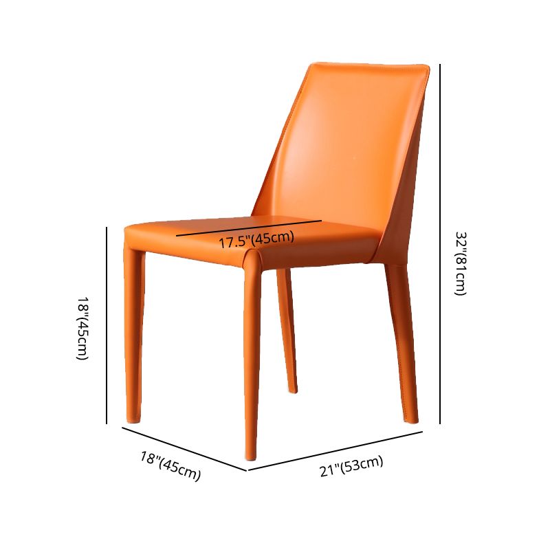 Silla de estudio estilo diseñador, silla de comedor Parsons de cuero con acabado mate (juego de 2)
