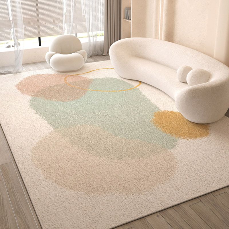 Casual Colorblock Rug Morandi Color Area Rug Polyester Easy Care Carpet for Living Room