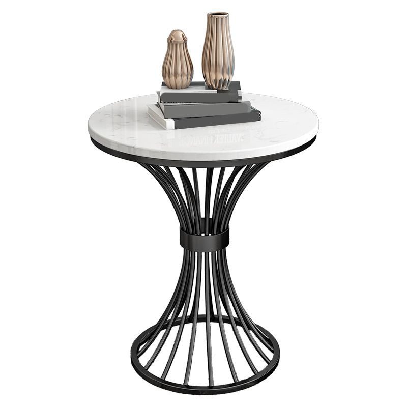 Round Minimalist Side End Table Gold Pedestal Sofa Corner Table