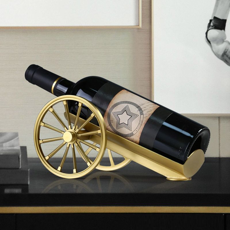 Countertop Wine Rack Metal Gold Wine Bottle Rack for Living Room