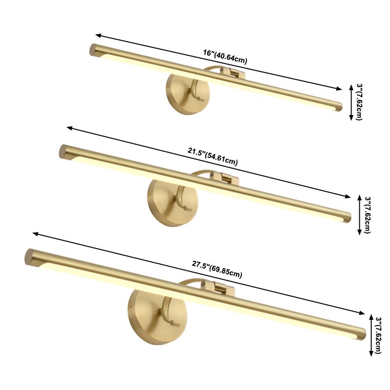 Linear Shade Modern Style Wall Sconce Metal 1 Light Sconces in Brass Finish