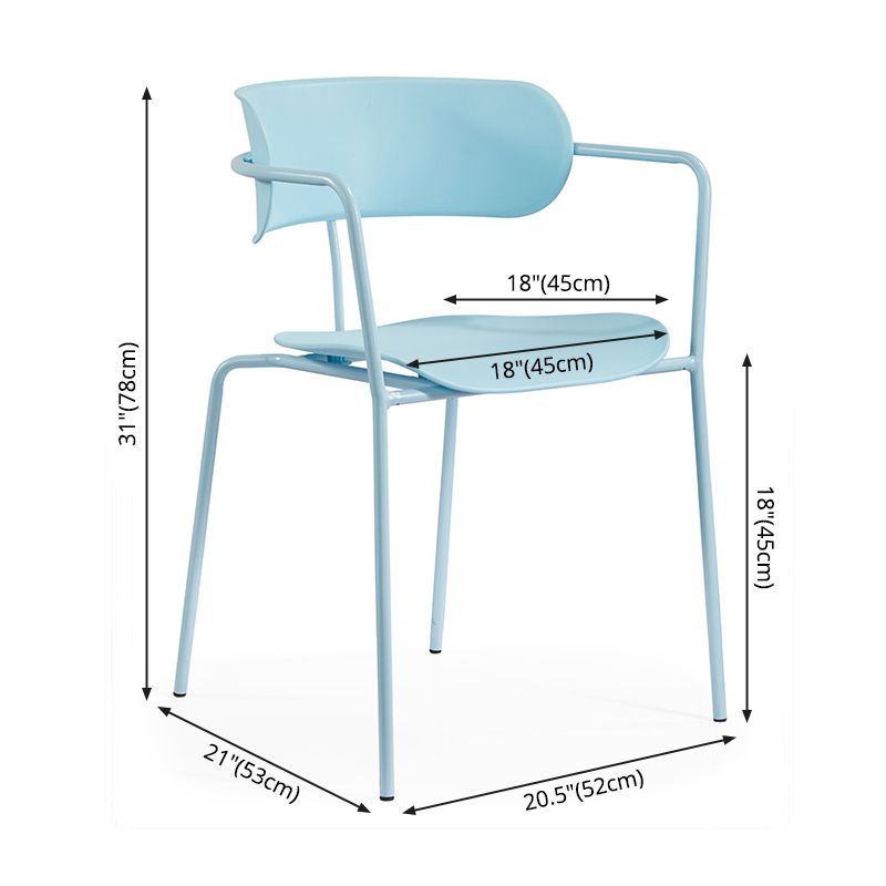 Chaises de salle à manger contemporaines en métal, fauteuil latéral à dossier ouvert pour usage domestique