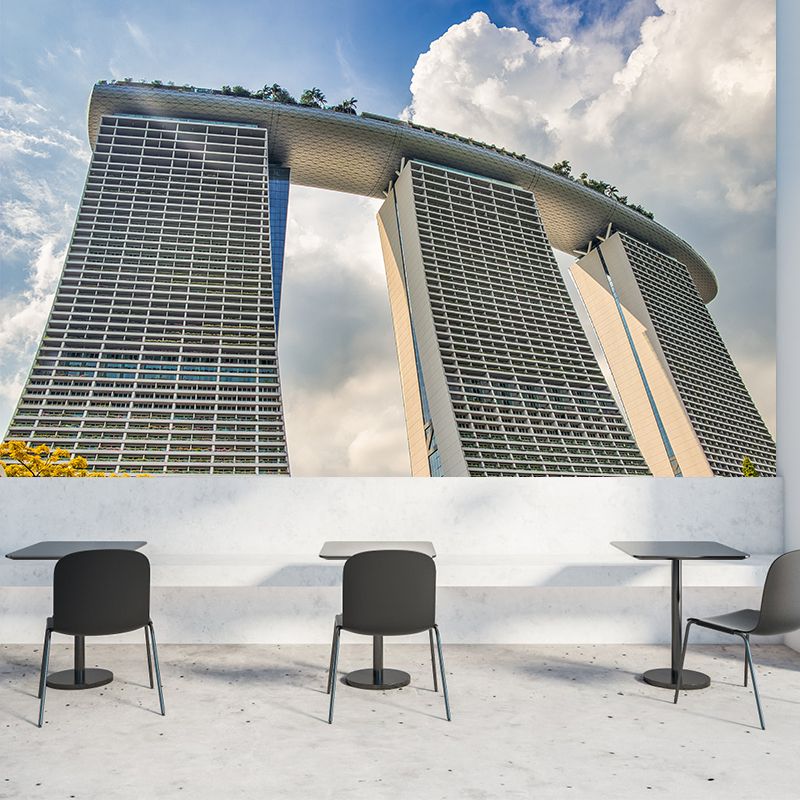 Modern Fashion City Building Murals Personalized Wall Decor for Meeting Room