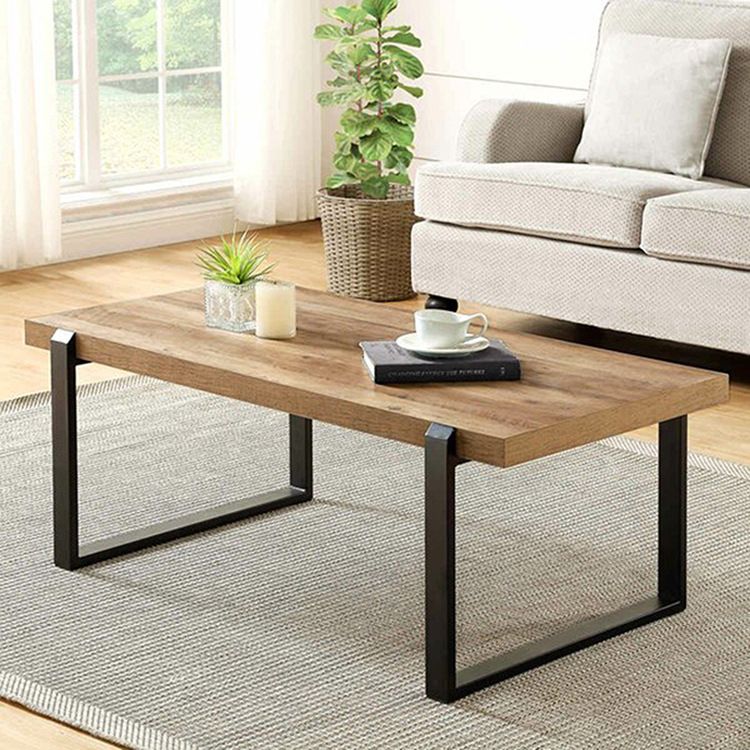 Rectangle Solid Wood Coffee Table Sled Coffee Cocktail Table
