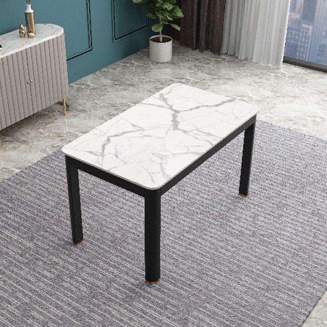 Dining Room Industrial Dinner Table 4 Legs Rectangle Dining Table