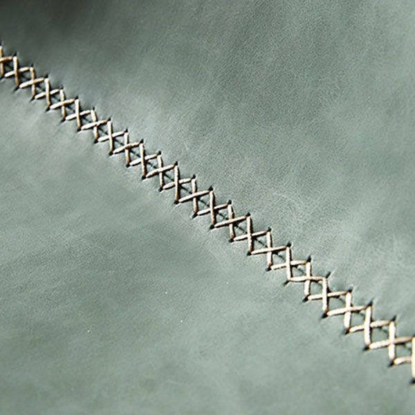 Scandinavian Bucket Backless Stool Leather Upholstered Counter Stool