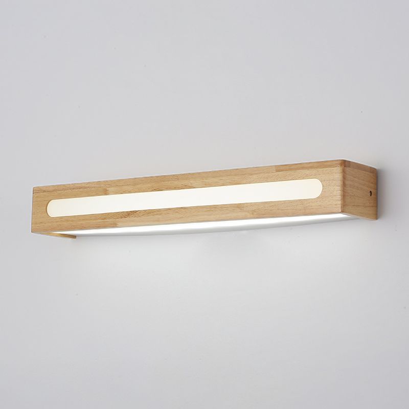Vierkante vorm houten wand sconce moderne stijl 1 licht spiegel wandmontage verlichting in bruin