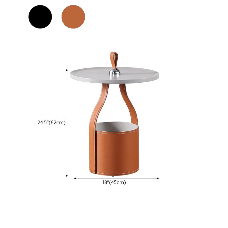 Contemporary Living Room Round with Storage Pedestal Side Table