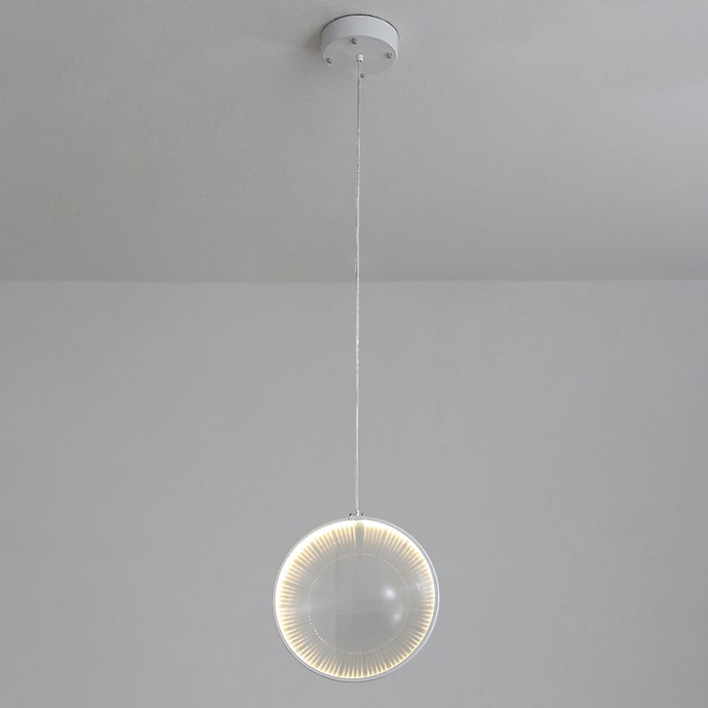 Luce a pendolo a pendolo in vetro trasparente Simplicità 8 "/10"/12 "1 lampadina a sospensione Bianco a sospensione per camera da letto
