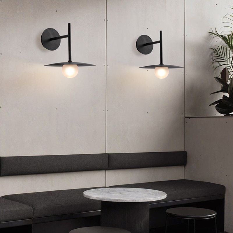 Modern Single Wall Mounted Sconce Metal Wall Light in White/Black/Grey