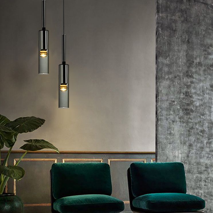 Black Minimaliste à 1 lumière LED Down Lighting Crystal suspendu Pendant Light pour la chambre