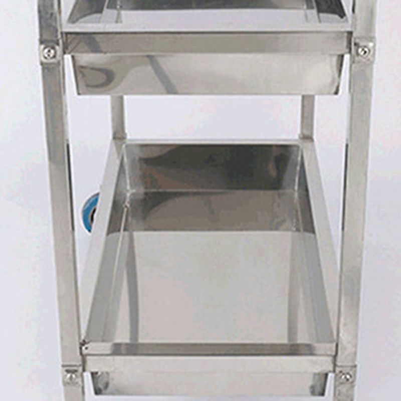 Modern Style Metal Prep Table Rectangular Prep Table with Casters