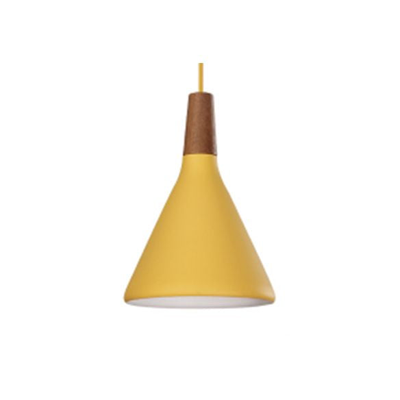 Macaron Funnel Shape Pendant Lamp Metal Single Light Hanging Light for Bedroom Bathroom