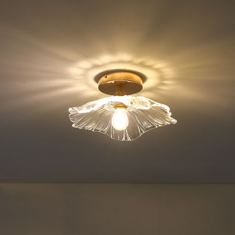 Glazen bloem plafondmontage verlichtingsarmatuur eigentijds stijl plafond gemonteerd armatuur in goud
