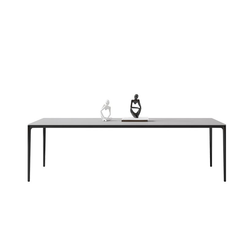 Medieval Modern Sintered Stone Table Rectangle Table with Metal 4 Legs