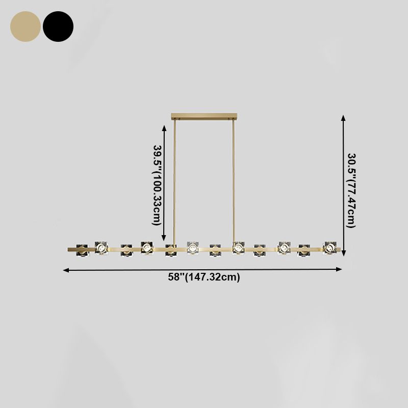 Pendante île en forme d'île d'île contemporaine en forme de cube pour la cuisine
