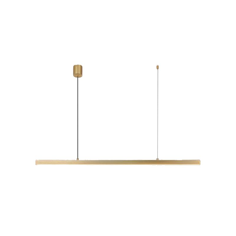 Gold Island Light 1-Light LED Island Hanging Lamp with Acrylic Shade for Living Room