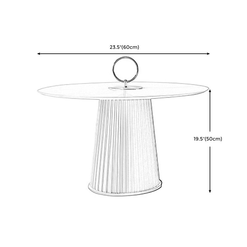 Modern Coffee/White Round Coffee Table Porcelain Metal Cocktail Table