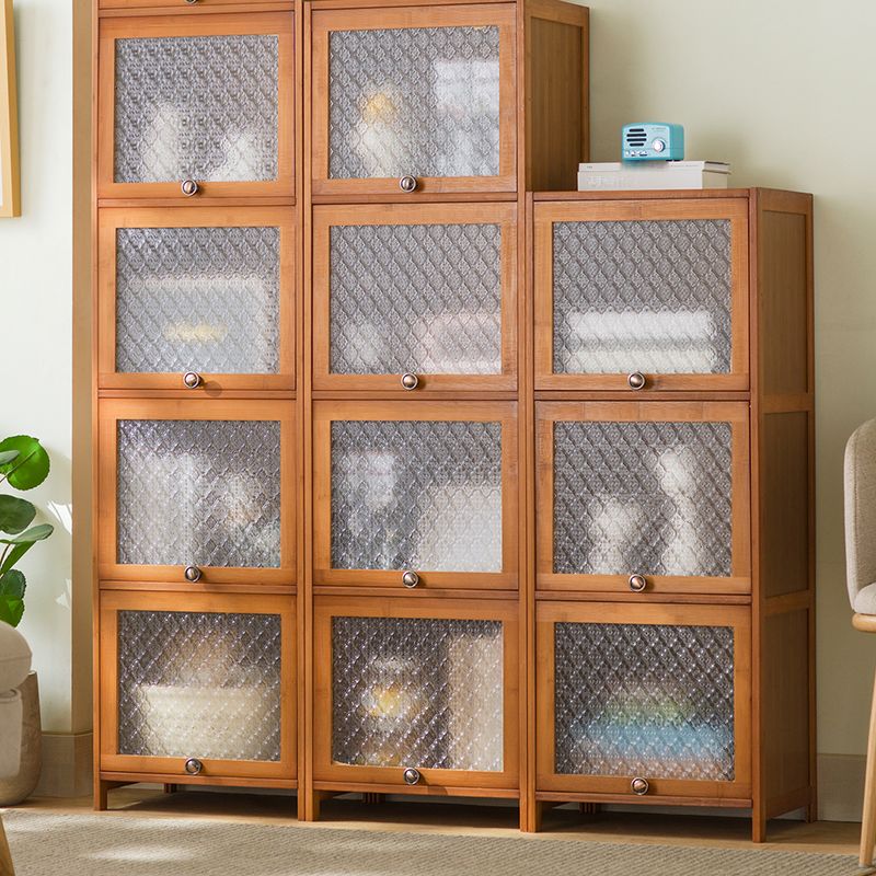 Wood Standard Cabinet Glass Door Contemporary Accent Cabinet with Doors