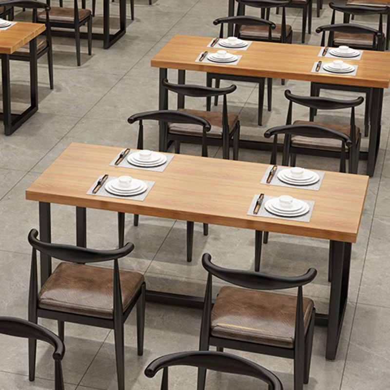 Industrial 1/5 Pieces Dining Set Rectangle Pine Wood Dining Table for Cafe