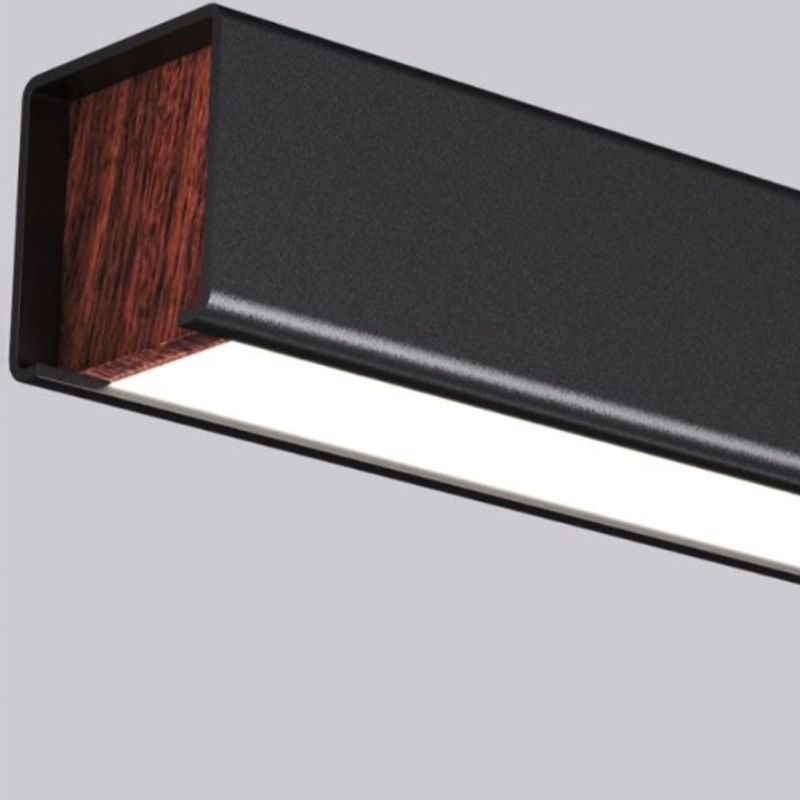 Black Metal Hanging Pendant Lights Contemporary Linear Hanging Lamps for Dining Room