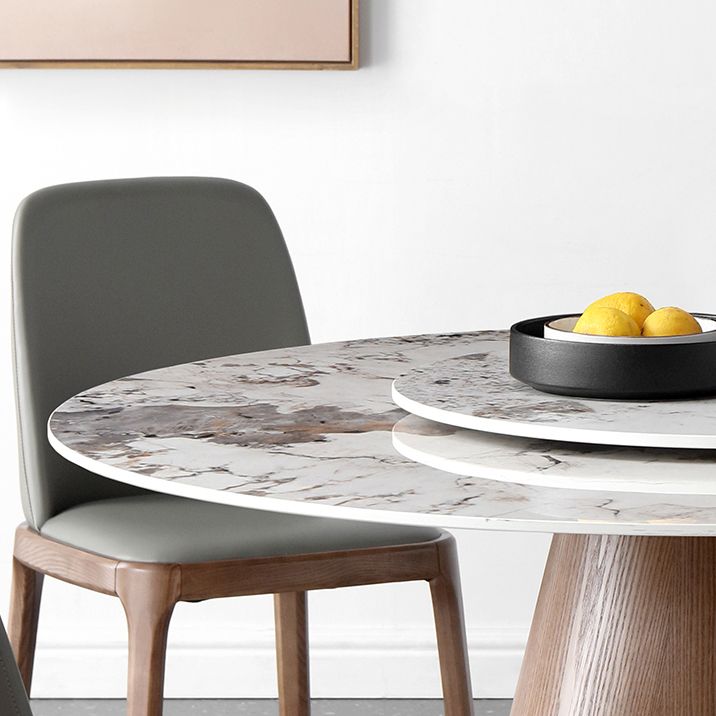Contemporary Round Shape Gray Table Standard Sintered Stone Dining Table for Kitchen
