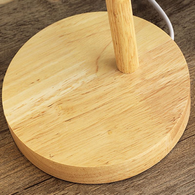 Lacquered Iron Adjustable Table Lamp in Modern Creative Style Wooden Dome Table Light for Bedroom