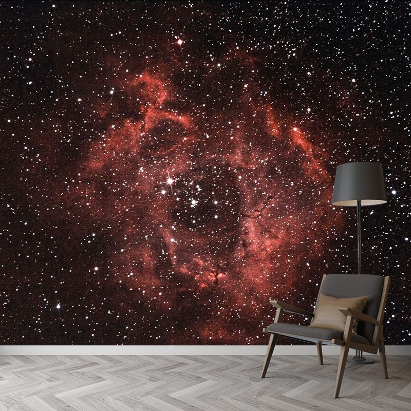 Starry Sky Illustration Mural Mildew Resistant Wallpaper Sleeping Room Wall Mural