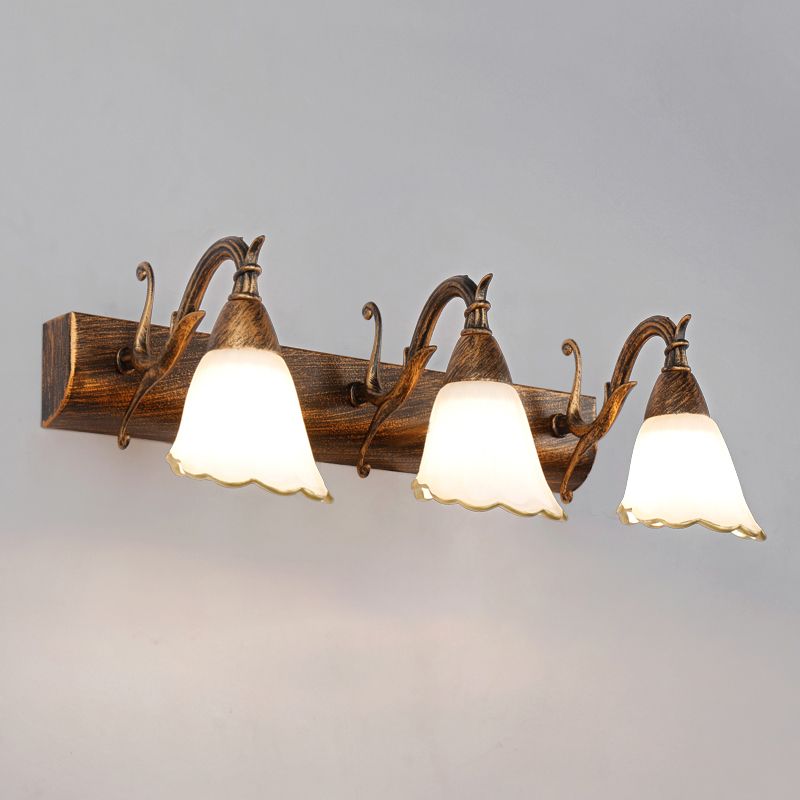 Verre en forme de cloche en forme de cloche Lumière minimalisme Éclairage mural de salle de bain en noir