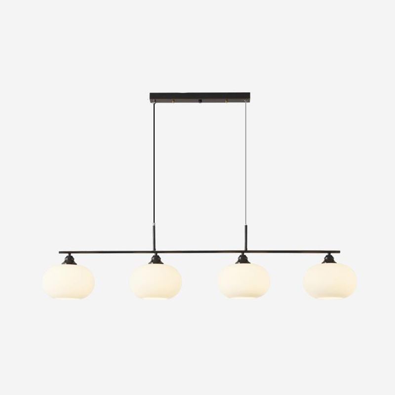 3/4-Light Contemporary Kitchen Island Lighting Shaded Ceiling Light in Golden/Black