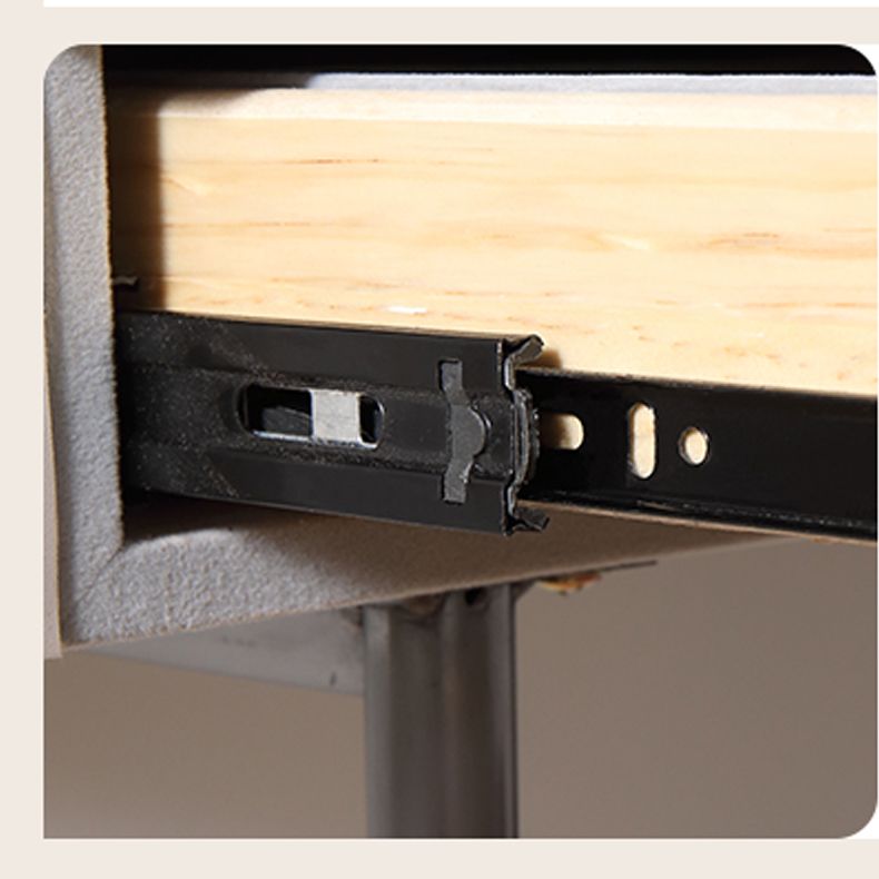 Glam Wood Vanity Dressing Table Gray Vanity Makeup Table Set with Drawer