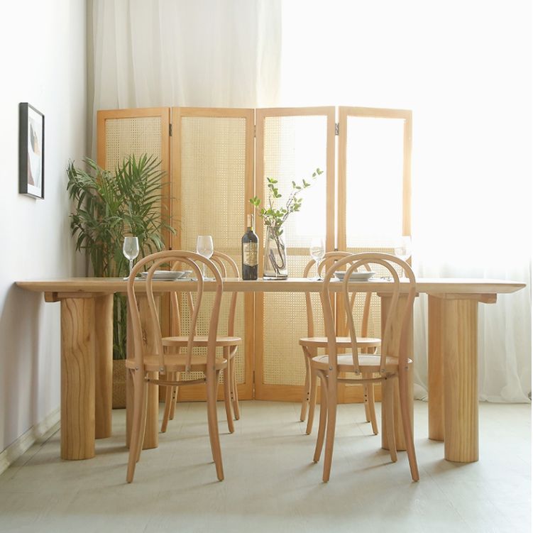 Modern 1/2/3/5/7 Pieces Rectangle Dining Set Solid Wood Dining Table with Chairs