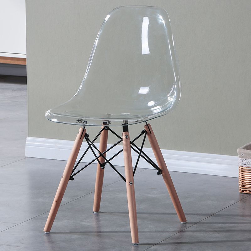 Glam Style Acrylic Side Chair Transparent Armless Dining Chairs for Home