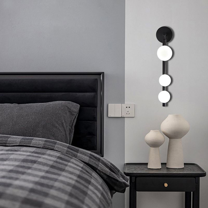 Luz de tocador esférico luz de pared moderna vidrio de estilo de lujo 3 luz de tocador de luz