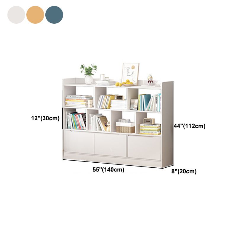 Standard Bookshelf With Doors Contemporary Bookcase for Study Room