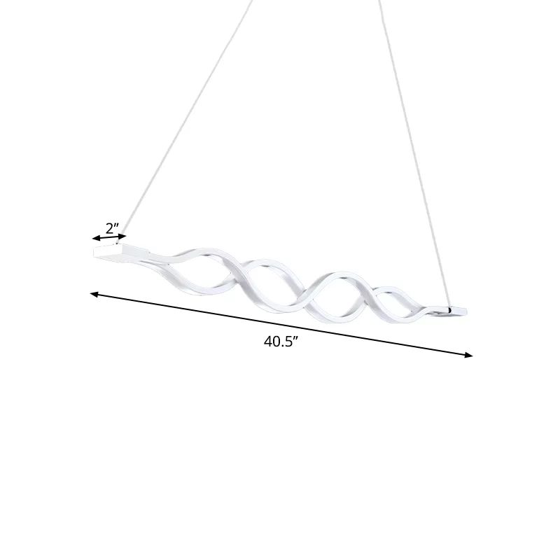 White Waves Island Light Aymat Minimal 2/4-Light acrylique LED Suspension Lighting in chaud / blanc lumière