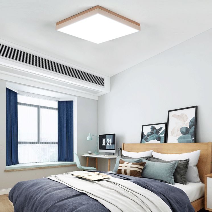 Lampe de plafond en bois de luminaire de montage de plafond moderne