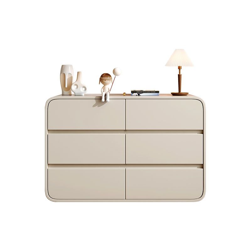 Modernism Horizontal Double Dresser 6 Drawers Wood Storage Dresser for Home