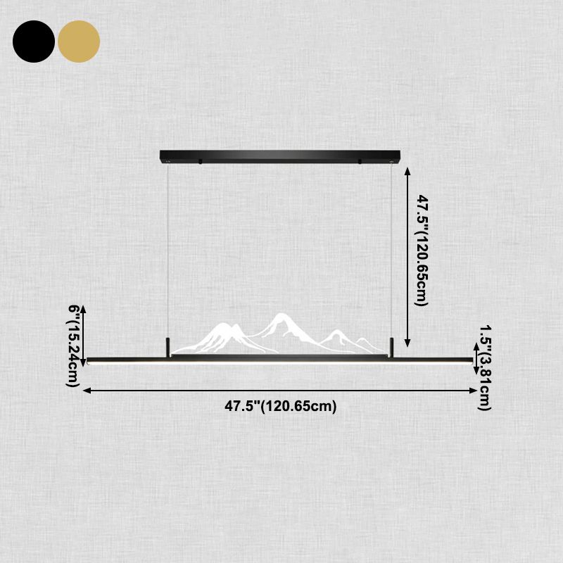 Accesorios de iluminación lineal modernos de aluminio Luz de la isla de la isla Luz