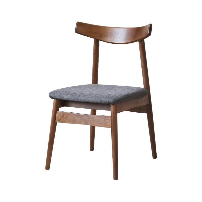Silla de comedor de estilo escandinavo de madera, silla sin brazos con respaldo abierto acolchado para el hogar
