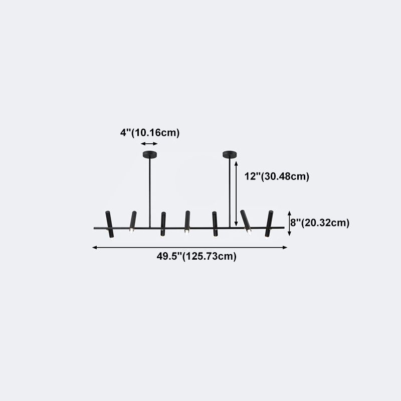 Metal Track Light Modern Multi-Head Linear Island Lighting Fixtures for Restaurant